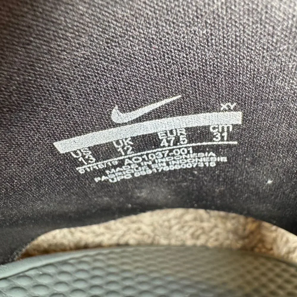 Nike Benassi JDI Fanny Pack Slides Black Gray Men's Size 13 Sandal AO1037-001
